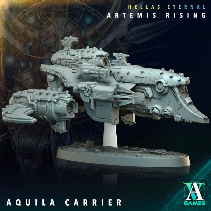 Aquila Carrier unpainted resin centerpiece miniature by Archvillain Games, 28-32mm tabletop wargaming model.