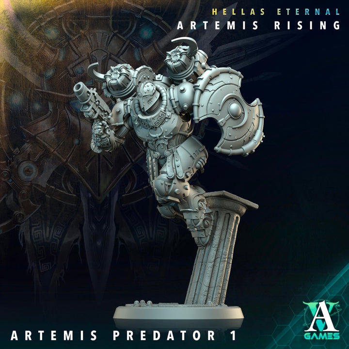 Artemis Predators unpainted resin miniature by Archvillain Games, 28-32mm tabletop wargaming model.