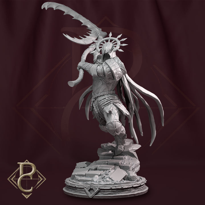Morsven, Hunter of Undead unpainted resin hunter miniature by Parasite Collectibles, 28-32mm DnD tabletop model.