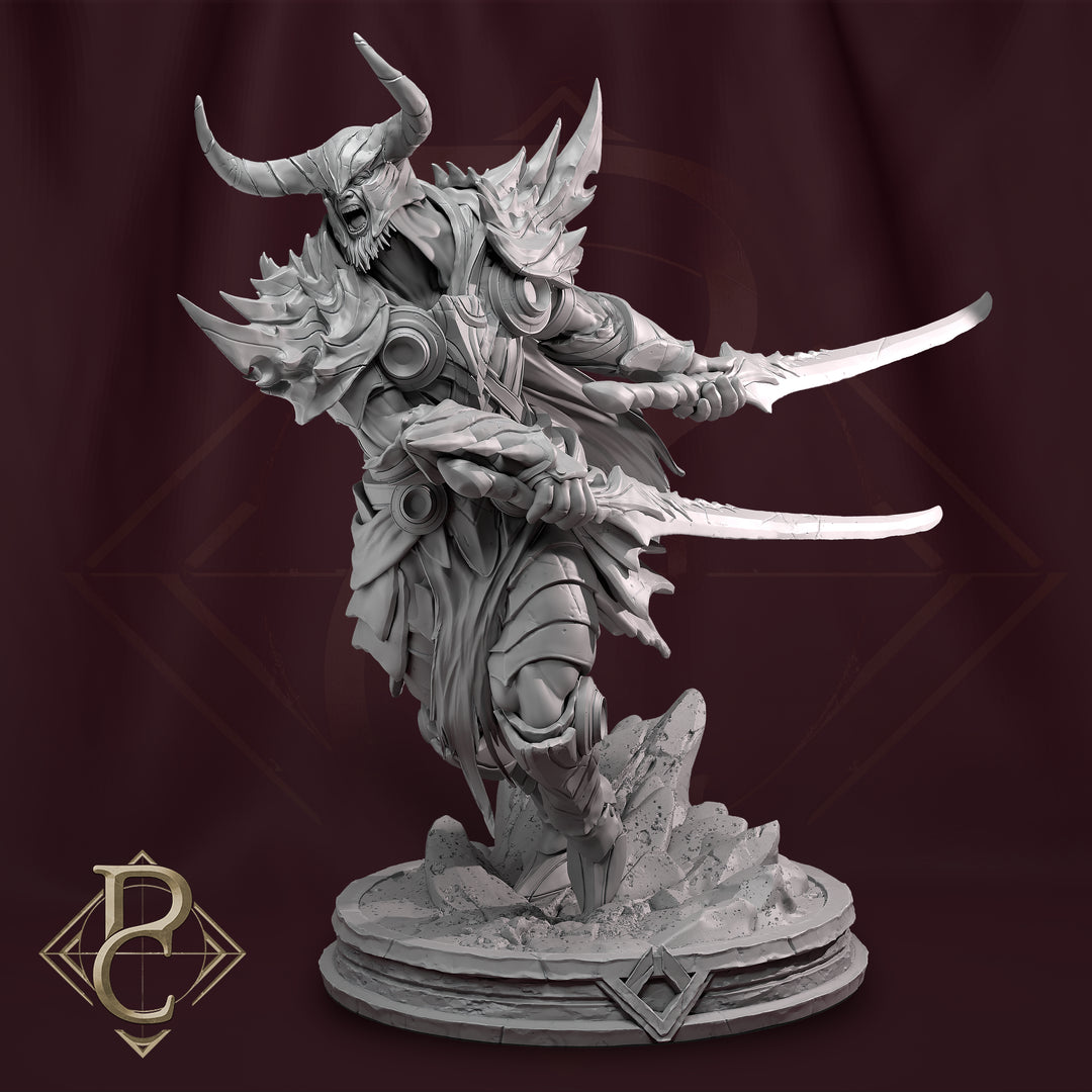 Pyrokles unpainted resin character miniature by Parasite Collectibles, 28-32mm DnD tabletop model.