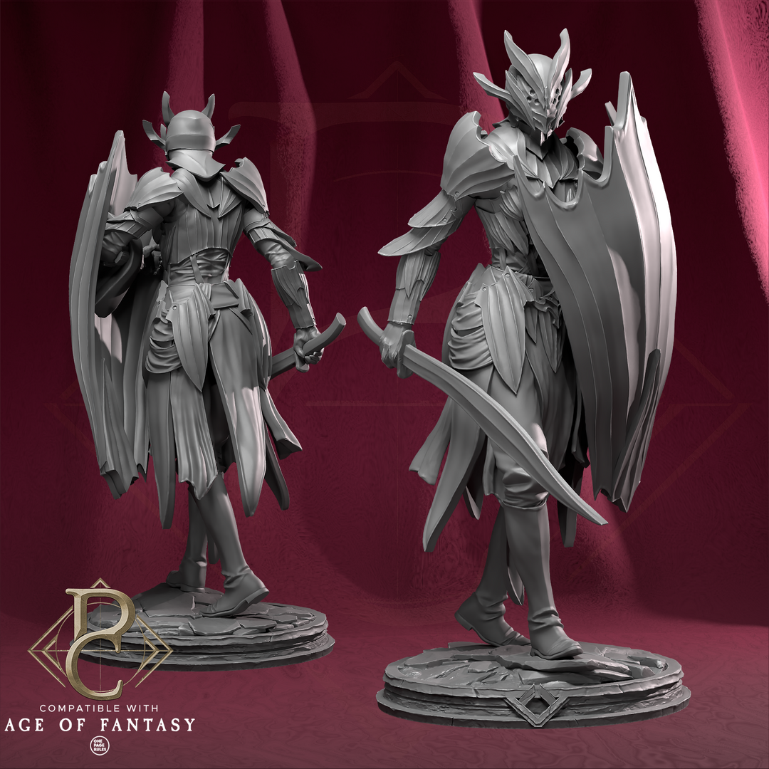 Vaelor unpainted resin character miniature by Parasite Collectibles, 28-32mm DnD tabletop model.