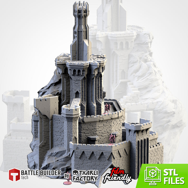 Dark Fortress - Fantasy Terrain Set tabletop terrain piece by Txarli Factory, 28-32mm wargaming scenery.