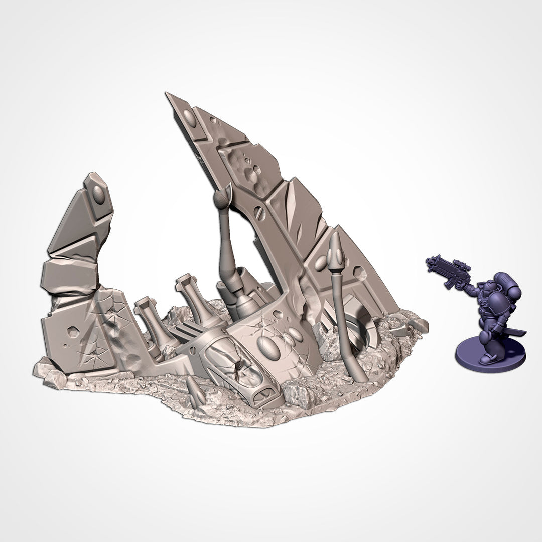 Xenos Crashed Ships - Complete Sci-Fi Terrain Set