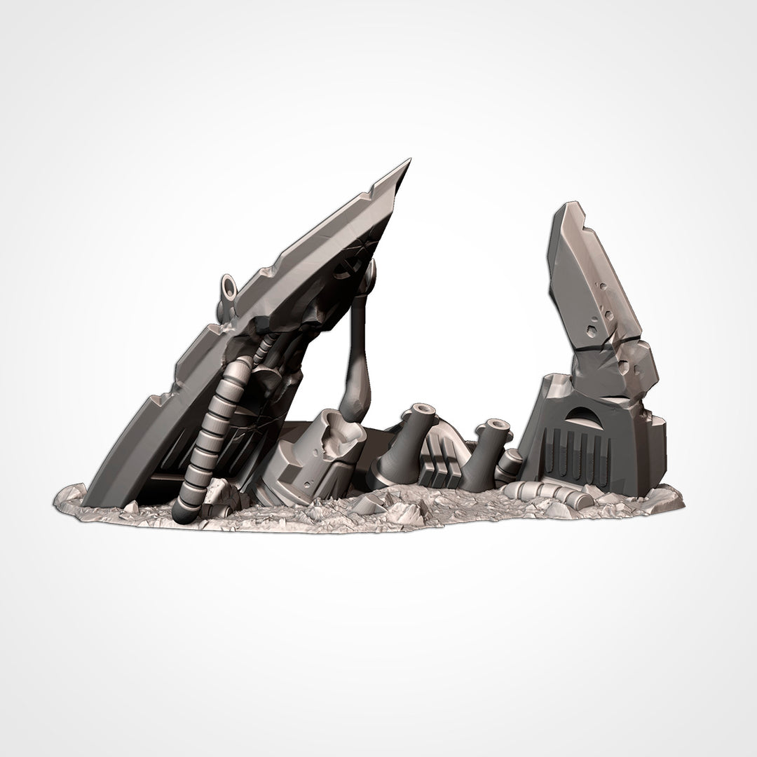 Xenos Crashed Ships - Complete Sci-Fi Terrain Set