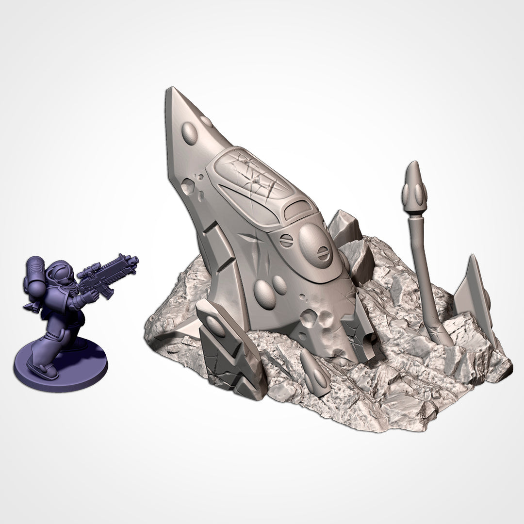 Xenos Crashed Ships - Complete Sci-Fi Terrain Set