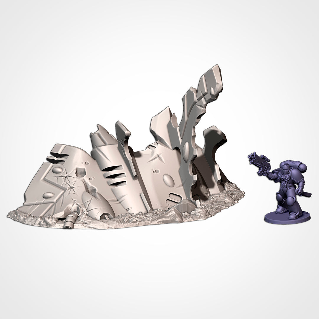 Xenos Crashed Ships - Complete Sci-Fi Terrain Set