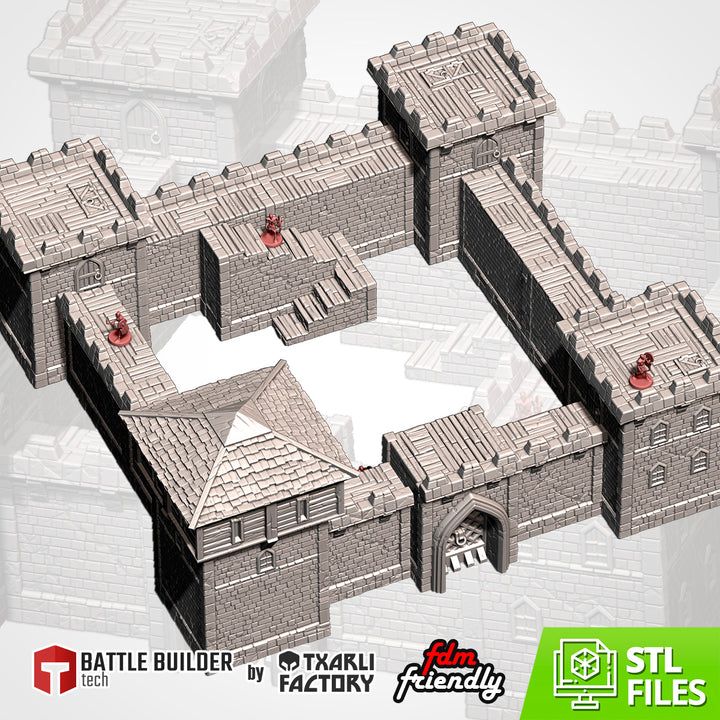 Classic Fortress - Fantasy Terrain Set tabletop terrain piece by Txarli Factory, 28-32mm wargaming scenery.