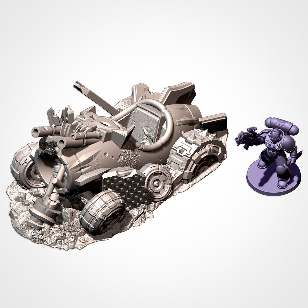Destroyed Orc Buggies - Complete Sci-Fi Terrain Set