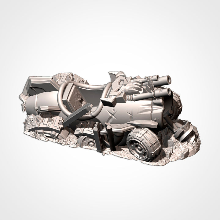 Destroyed Orc Buggies - Complete Sci-Fi Terrain Set