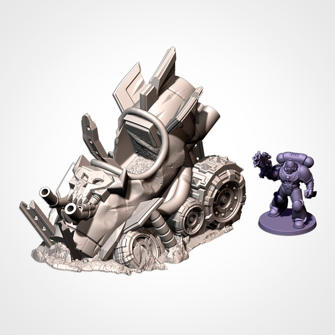 Destroyed Orc Buggies - Complete Sci-Fi Terrain Set