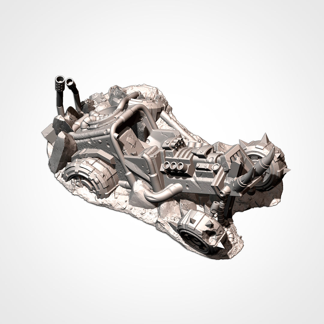 Destroyed Orc Buggies - Complete Sci-Fi Terrain Set
