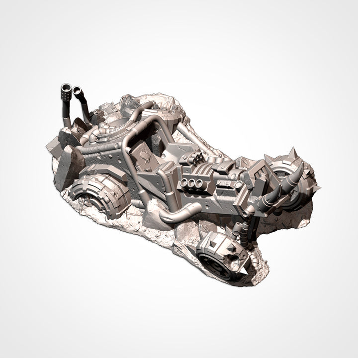 Destroyed Orc Buggies - Complete Sci-Fi Terrain Set