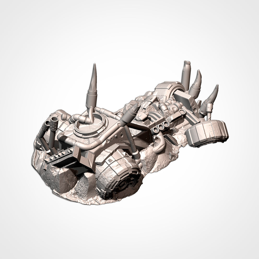 Destroyed Orc Buggies - Complete Sci-Fi Terrain Set