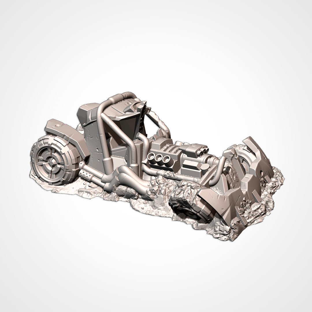 Destroyed Orc Buggies - Complete Sci-Fi Terrain Set