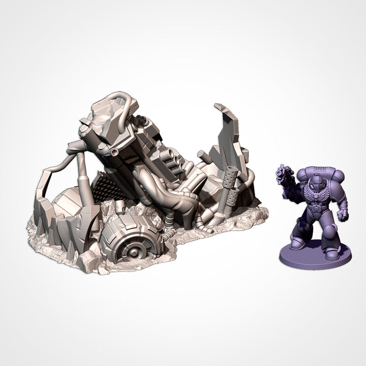 Destroyed Orc Buggies - Complete Sci-Fi Terrain Set
