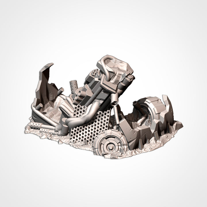 Destroyed Orc Buggies - Complete Sci-Fi Terrain Set