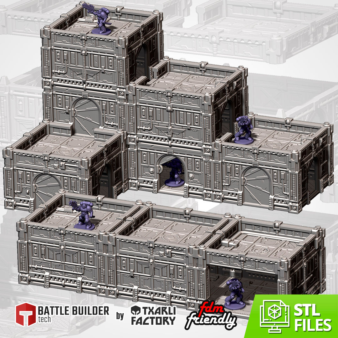 Modular Hive City Terrain Set tabletop terrain piece by Txarli Factory, 28-32mm wargaming scenery.