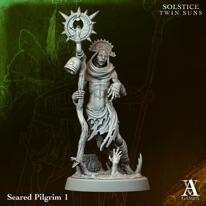 Seared Pilgrims unpainted resin angel miniature by Archvillain Games, 28-32mm DnD tabletop model.