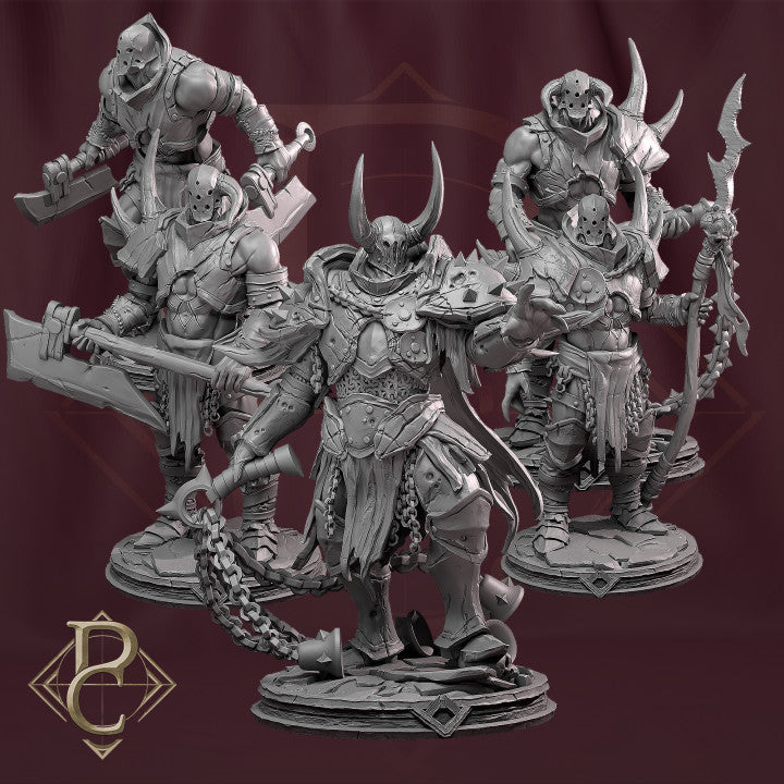 Necrotic Barbarians unpainted resin undead miniature by Parasite Collectibles, 28-32mm DnD tabletop model.