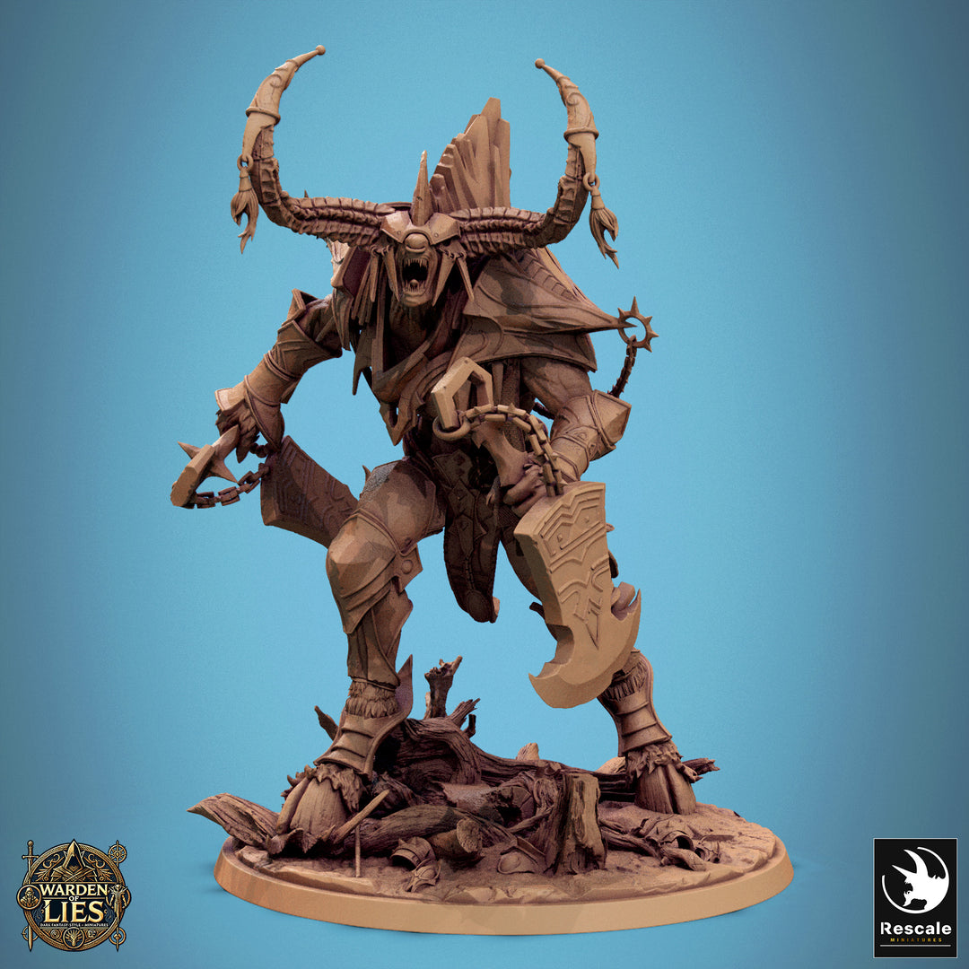 Aiabus, Earth Spirit unpainted resin fantasy miniature by Rescale Miniatures, 28-32mm DnD tabletop model.