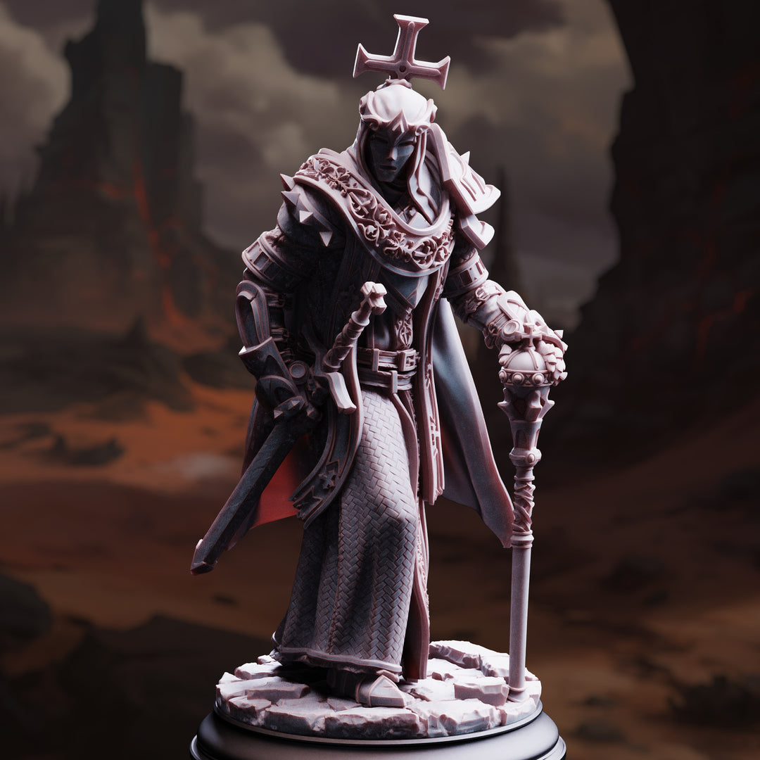 Arch Paladin -Tyrius III unpainted resin paladin miniature by DM Stash, 28-32mm DnD tabletop model.