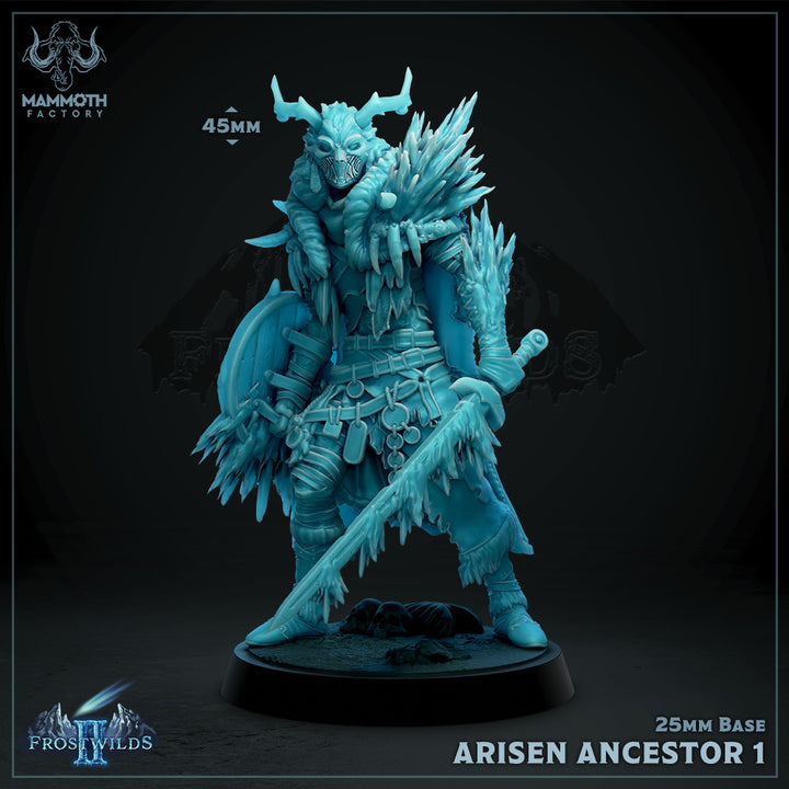 Arisen Ancestors unpainted resin undead miniature by Mammoth Factory, 28-32mm DnD tabletop model.