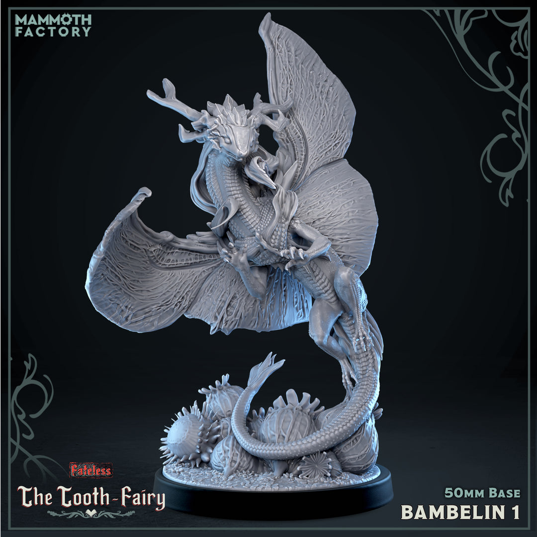 Flying Bambelin unpainted resin fantasy miniature by Mammoth Factory, 28-32mm DnD tabletop model.