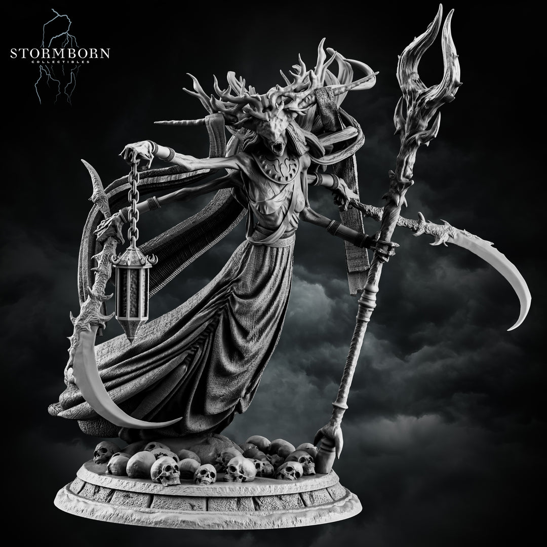 Banshee Queen unpainted resin fantasy miniature by Stormborn Collectibles, 28-32mm DnD tabletop model.