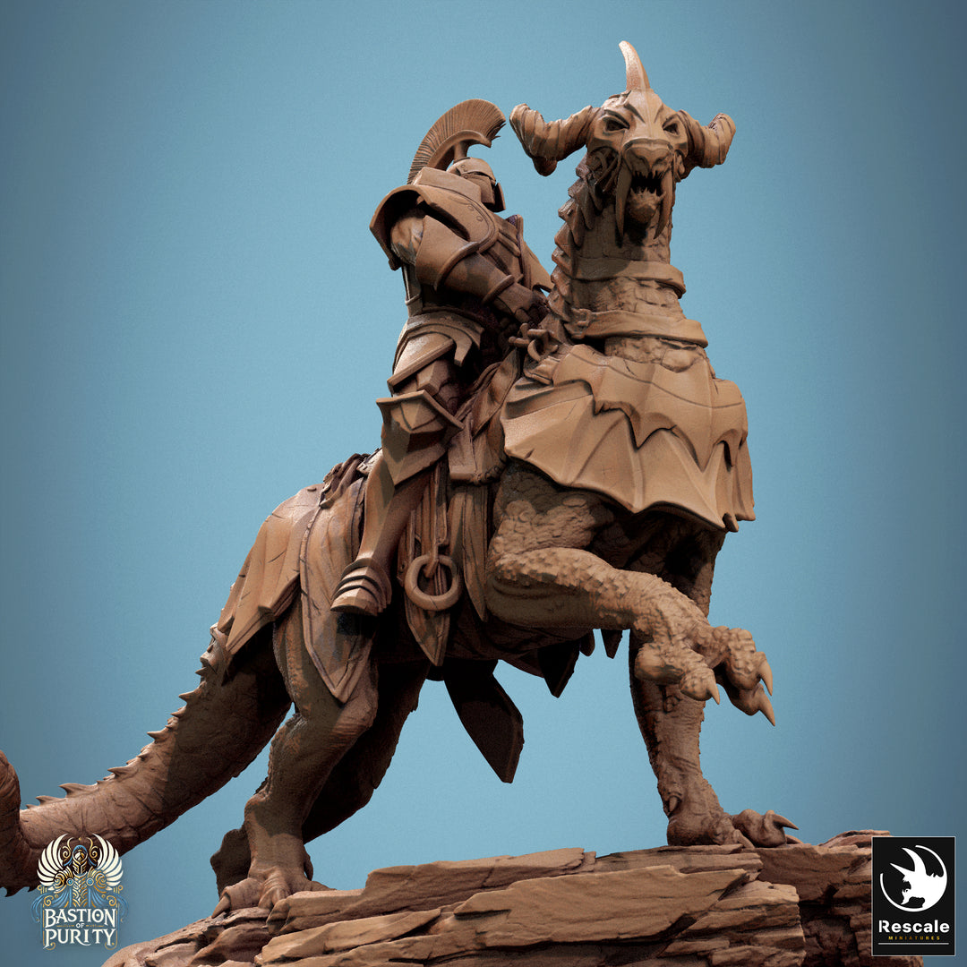 Dragoryx Riders unpainted resin character miniature by Rescale Miniatures, 28-32mm DnD tabletop model.