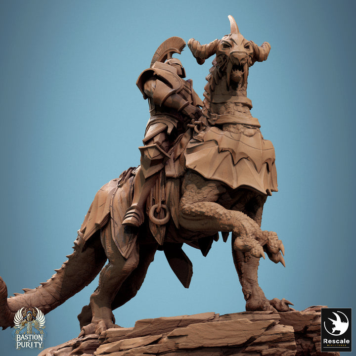 Dragoryx Riders unpainted resin character miniature by Rescale Miniatures, 28-32mm DnD tabletop model.