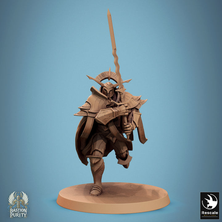 Aeterna Infantry - General unpainted resin character miniature by Rescale Miniatures, 28-32mm DnD tabletop model.