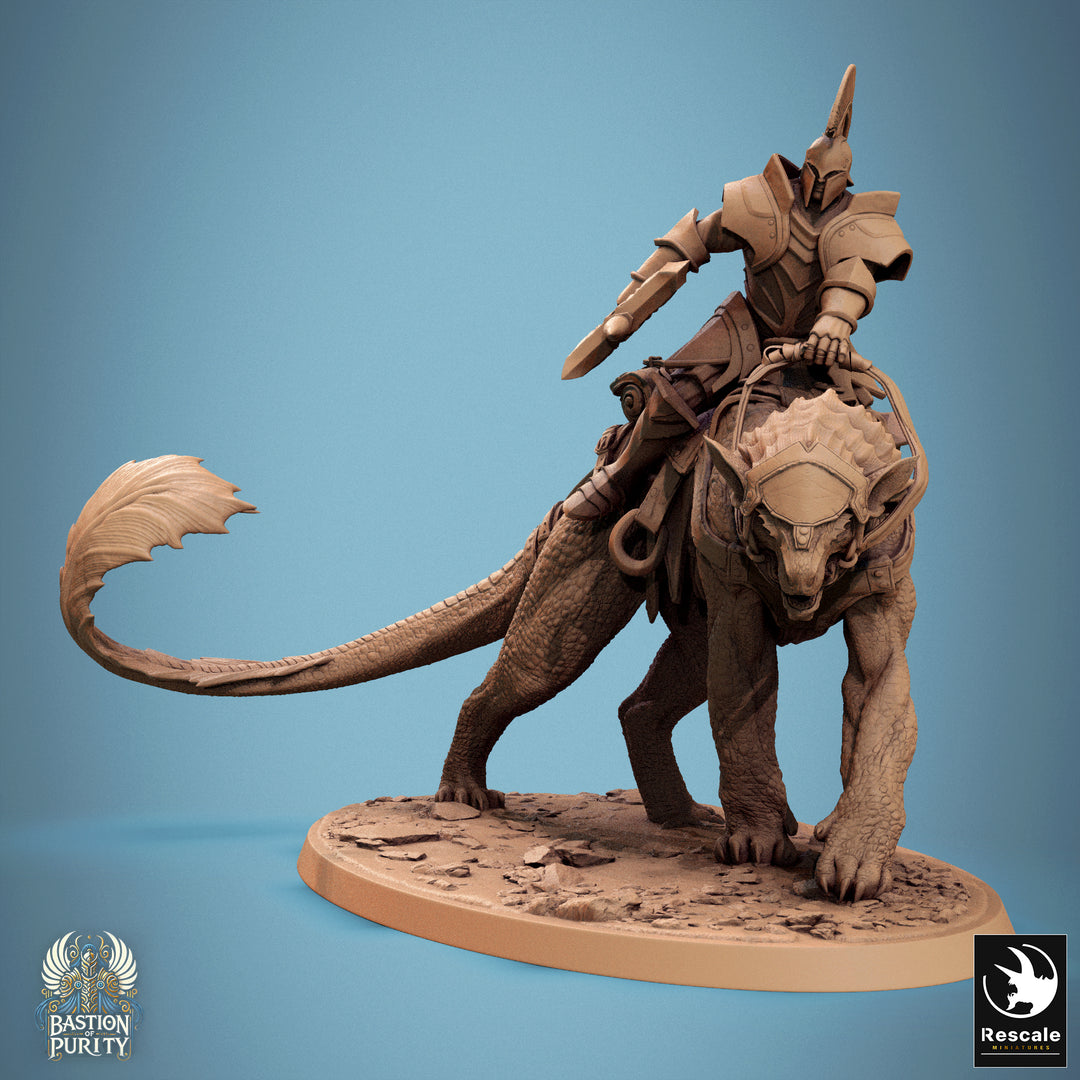 Solaris Panthera Riders unpainted resin character miniature by Rescale Miniatures, 28-32mm DnD tabletop model.