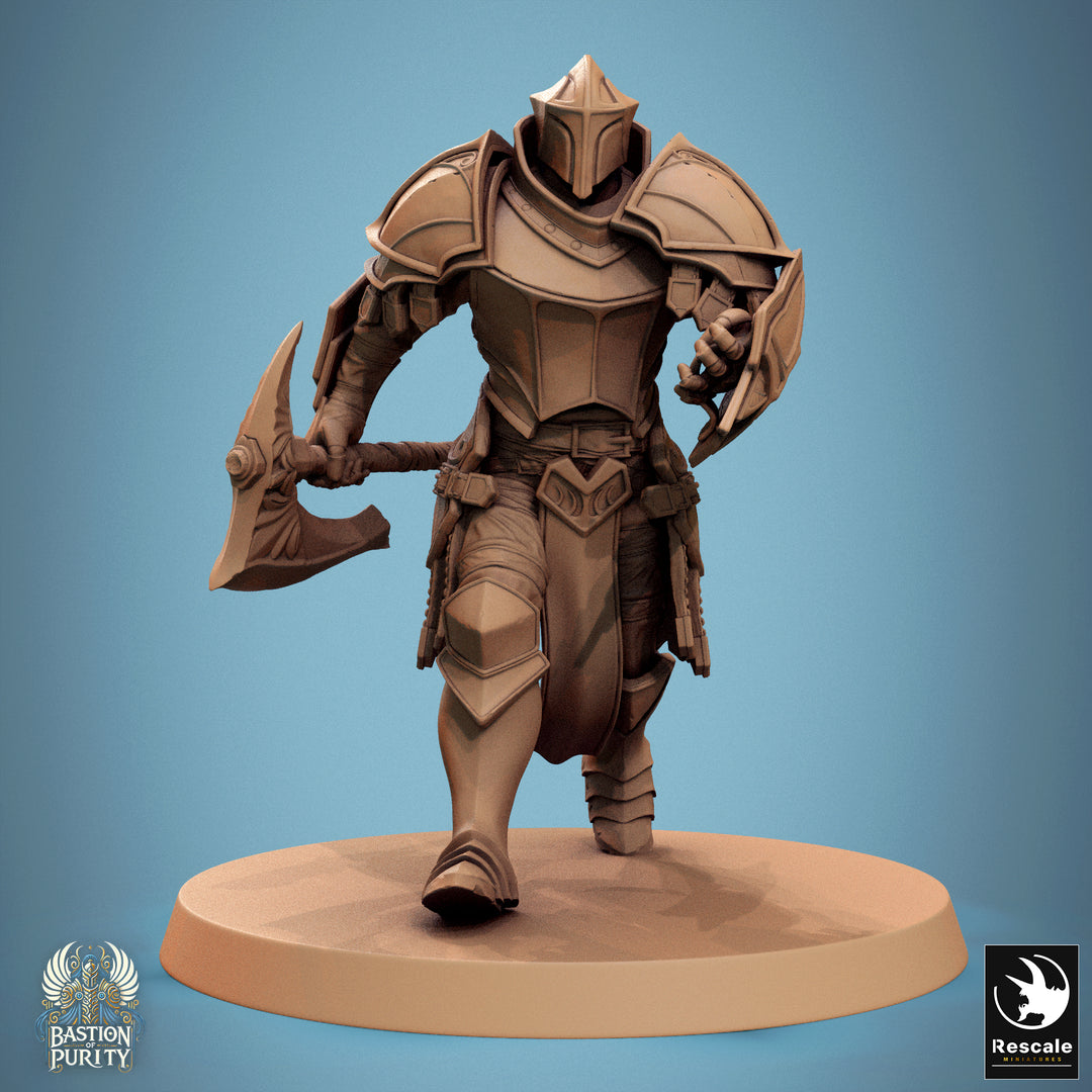 Aeterna Infantry - Soldiers unpainted resin character miniature by Rescale Miniatures, 28-32mm DnD tabletop model.