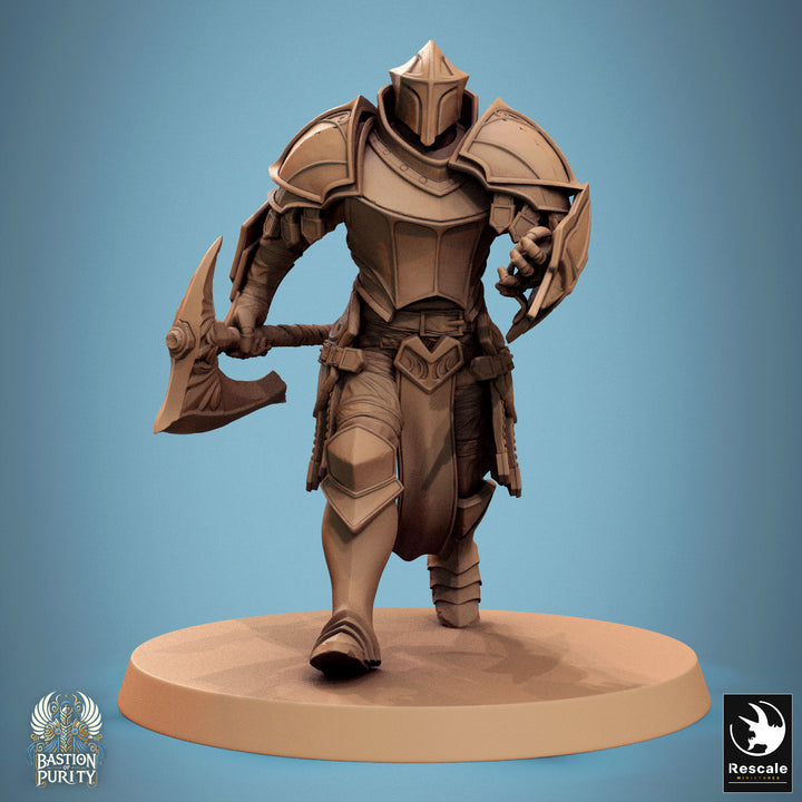 Aeterna Infantry - Soldiers unpainted resin character miniature by Rescale Miniatures, 28-32mm DnD tabletop model.