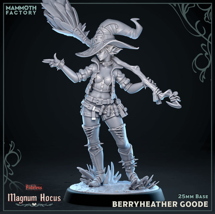 Berryheater Goode unpainted resin character miniature by Mammoth Factory, 28-32mm DnD tabletop model.