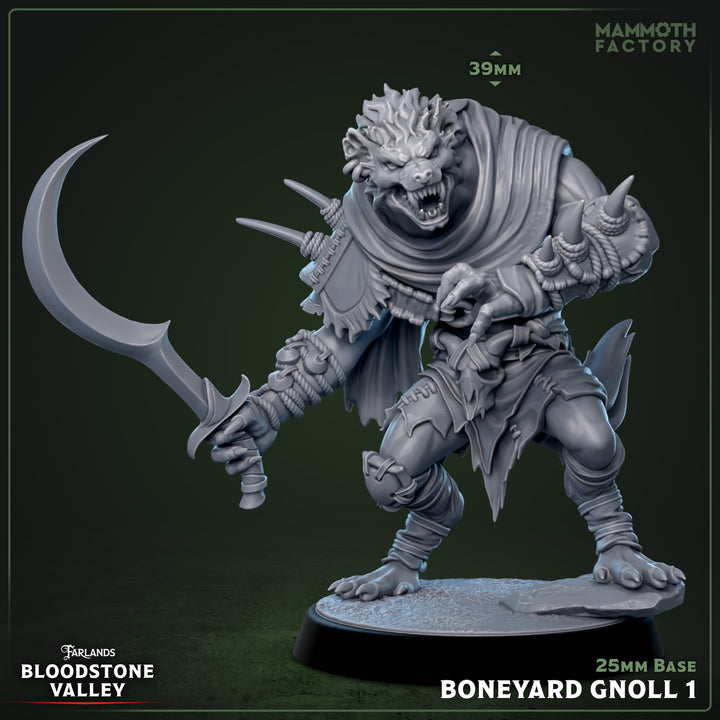 Boneyard Gnolls unpainted resin fantasy miniature by Mammoth Factory, 28-32mm DnD tabletop model.