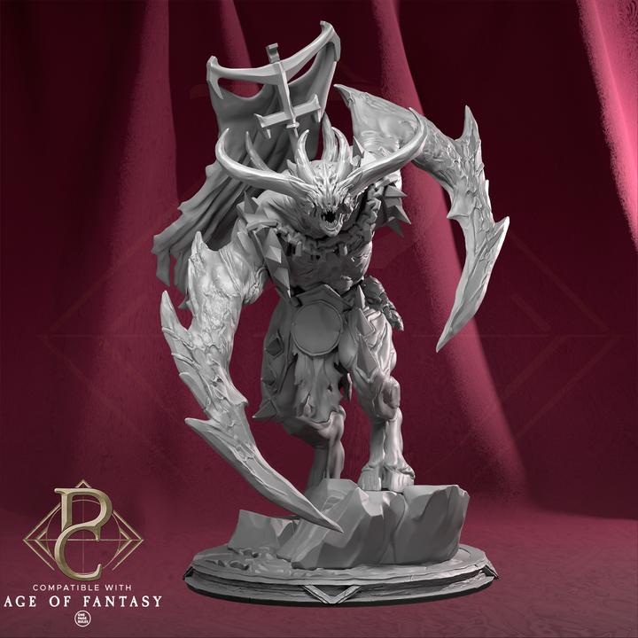 Berzerker Blood Demon unpainted resin demon miniature by Parasite Collectibles, 28-32mm DnD tabletop model.