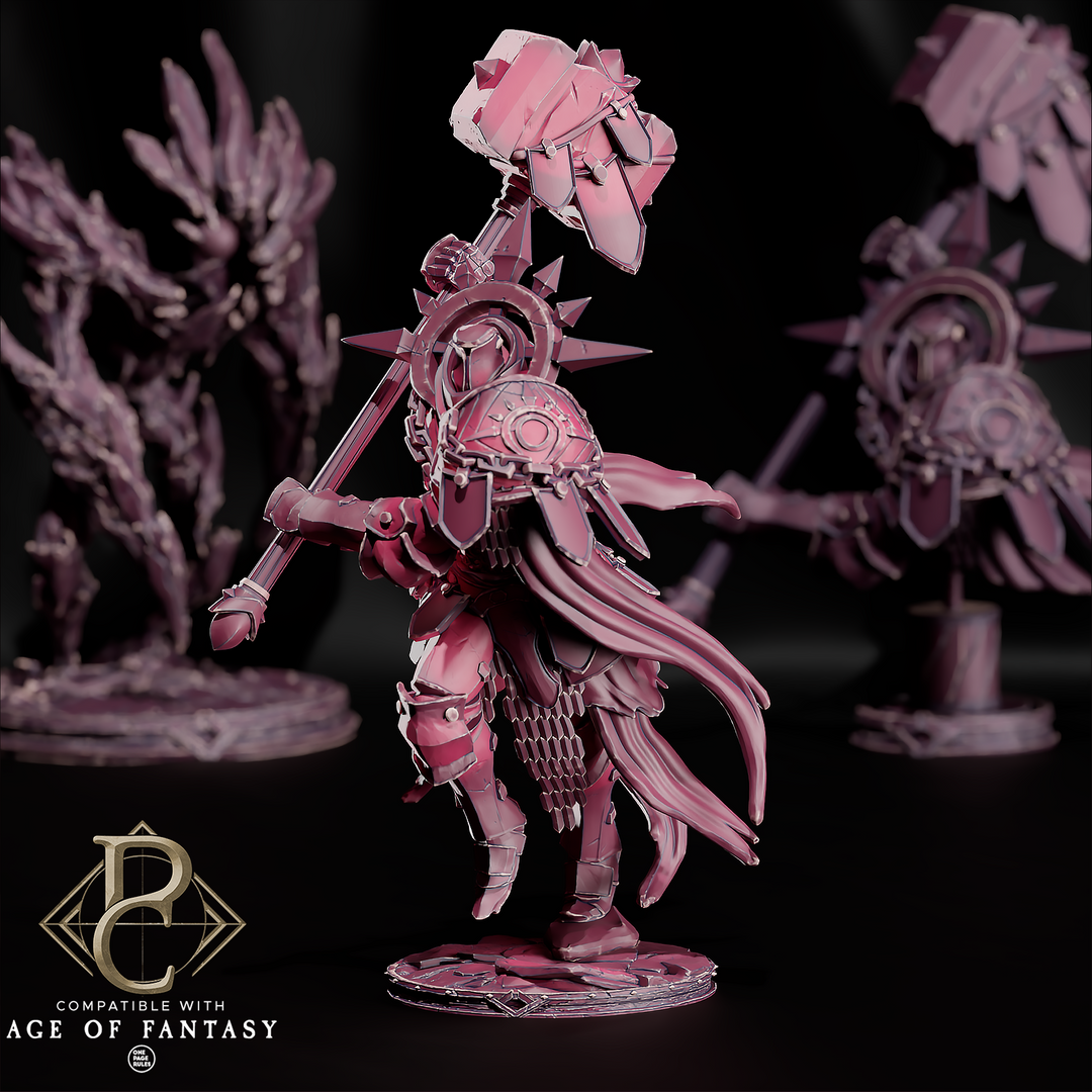 The Halo Castellan unpainted resin character miniature by Parasite Collectibles, 28-32mm DnD tabletop model.