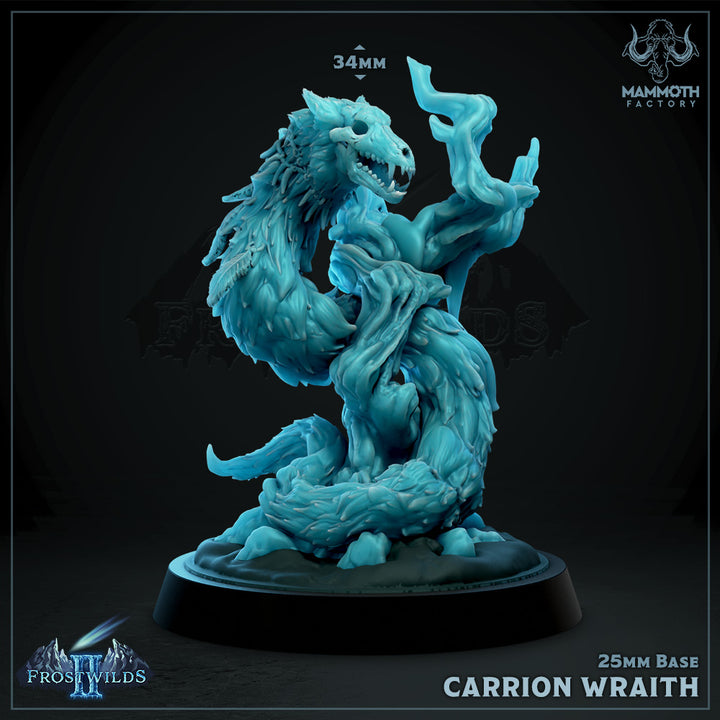 Carrion Wraith unpainted resin undead miniature by Mammoth Factory, 28-32mm DnD tabletop model.