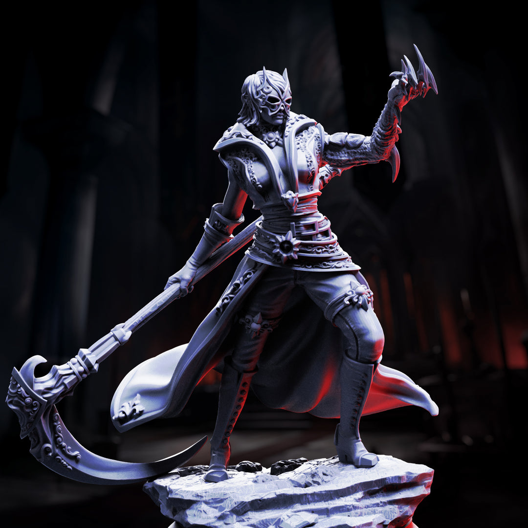 Fiend Hunter - Catarina von Strassen unpainted resin hunter miniature by DM Stash, 28-32mm DnD tabletop model.
