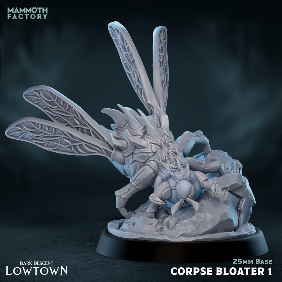 Corpse Bloaters unpainted resin fantasy miniature by Mammoth Factory, 28-32mm DnD tabletop model.