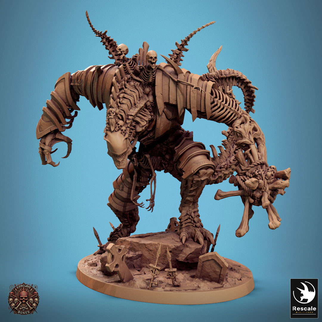 Cursed Colossus unpainted resin undead miniature by Rescale Miniatures, 28-32mm DnD tabletop model.