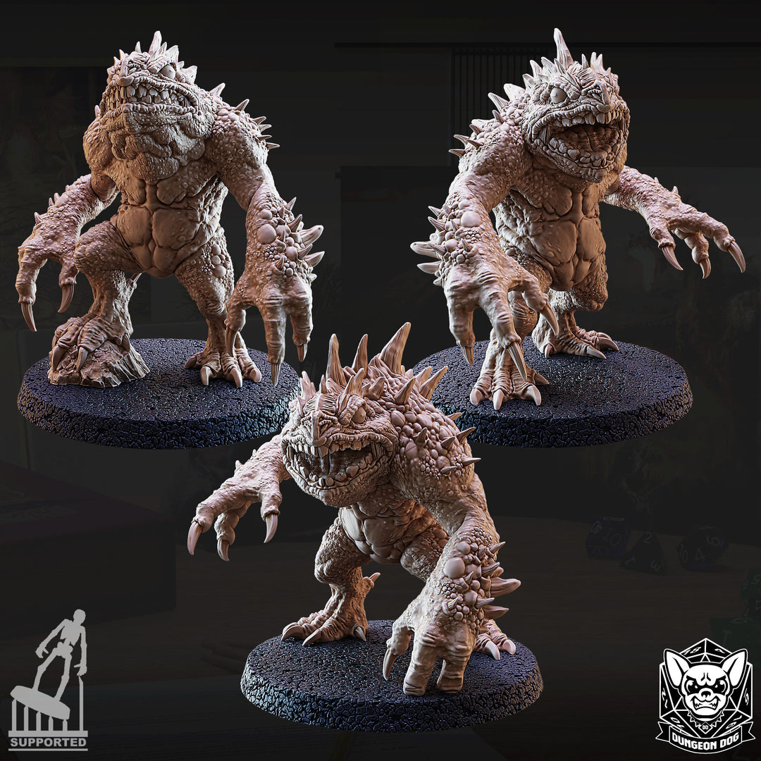 Hezrou Creatures unpainted resin fantasy miniature by Dungeon Dog, 28-32mm DnD tabletop model.