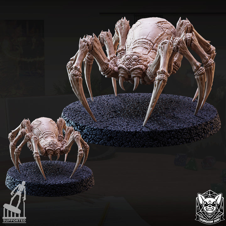 GIant Underdark Spiders unpainted resin giant miniature by Dungeon Dog, 28-32mm DnD tabletop model.