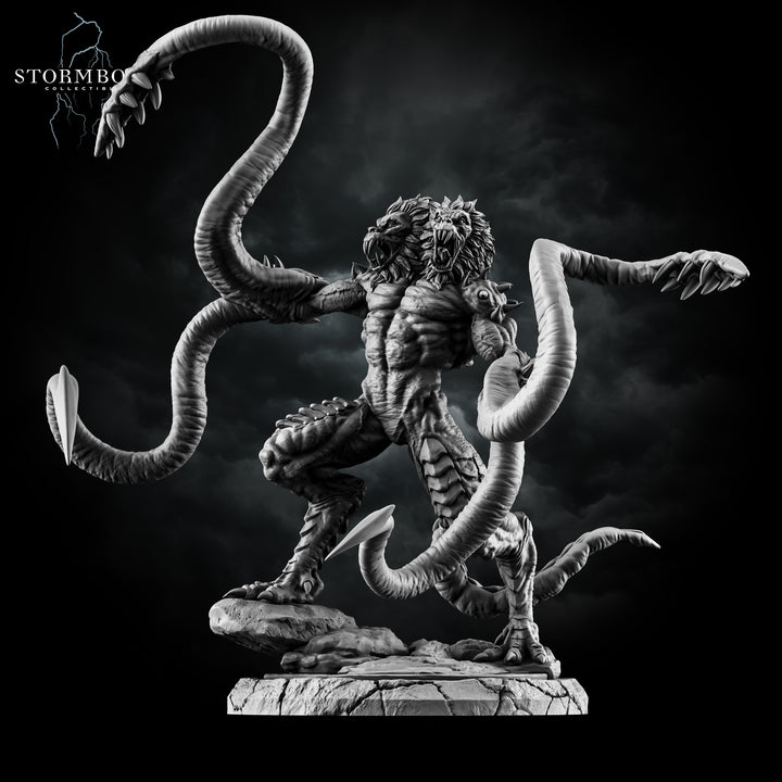 Demogorgon unpainted resin fantasy centerpiece miniature by Stormborn Collectibles, 28-32mm DnD tabletop model.