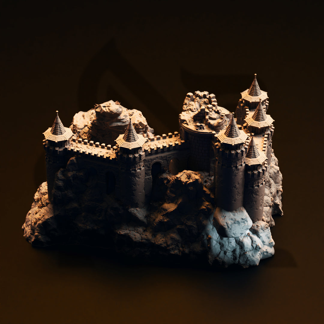 Dragon Fortress Terrain Set - Dragonmaw Keep tabletop terrain piece by DM Stash, 28-32mm wargaming scenery.