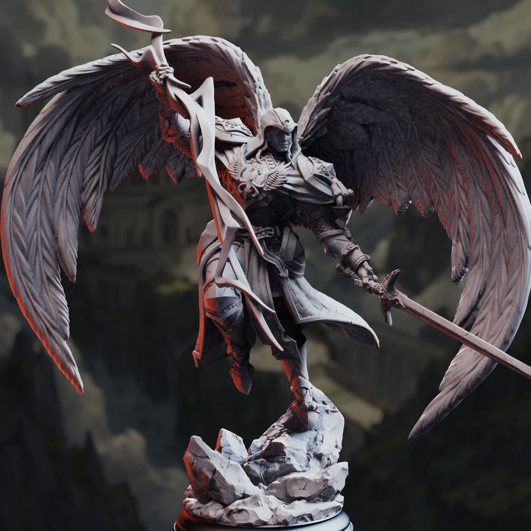 Angel of Truth and Justice - Erdrydion unpainted resin angel miniature by DM Stash, 28-32mm DnD tabletop model.