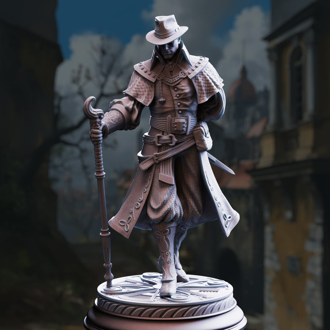 Victorian Sorcerer - Ernest Dodd unpainted resin sorcerer miniature by DM Stash, 28-32mm DnD tabletop model.