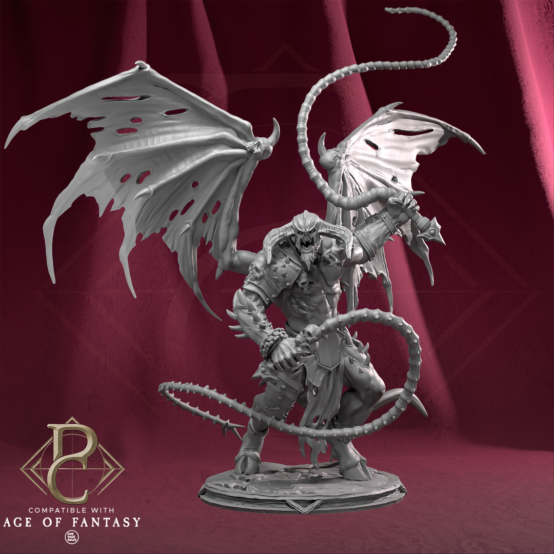 War Prince unpainted resin demon miniature by Parasite Collectibles, 28-32mm DnD tabletop model.
