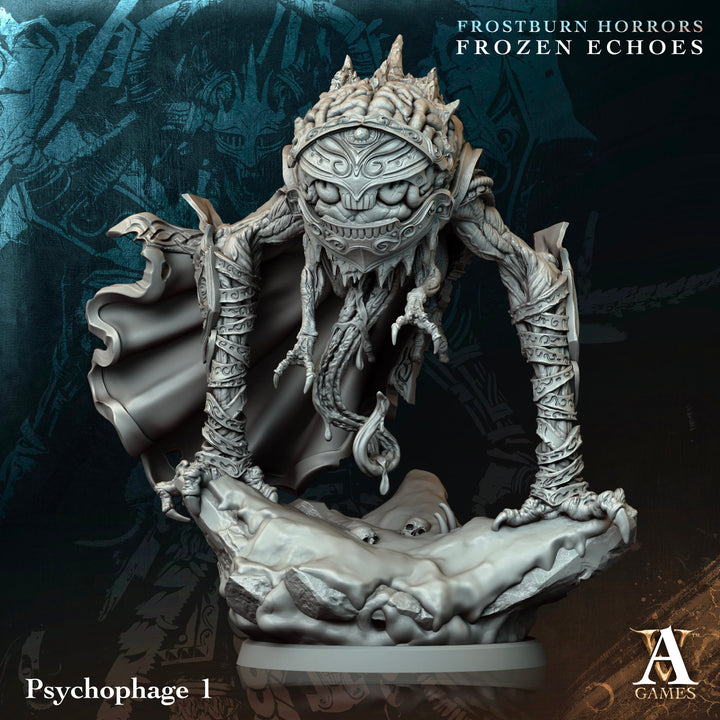Psychophages unpainted resin fantasy miniature by Archvillain Games, 28-32mm DnD tabletop model.